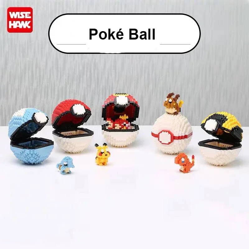 Poke Ball mikro klocki do budowania DIY Kawaii klocki Mini figurki z cegły zabawki dla dzieci