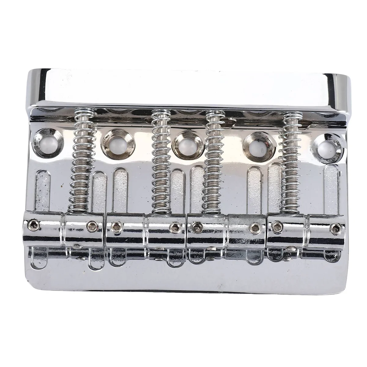 ABAZJ 4 String Hardtail Bass Guitar Bridge for Fender Precision Jazz Bass PB JB Style Bass, Chrome