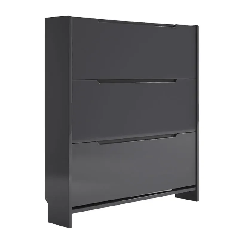 Multi Layer Shoe Rack Black Dust Proof Space Saving Shoe Cabinet Living Room Entrance Hall Furniture