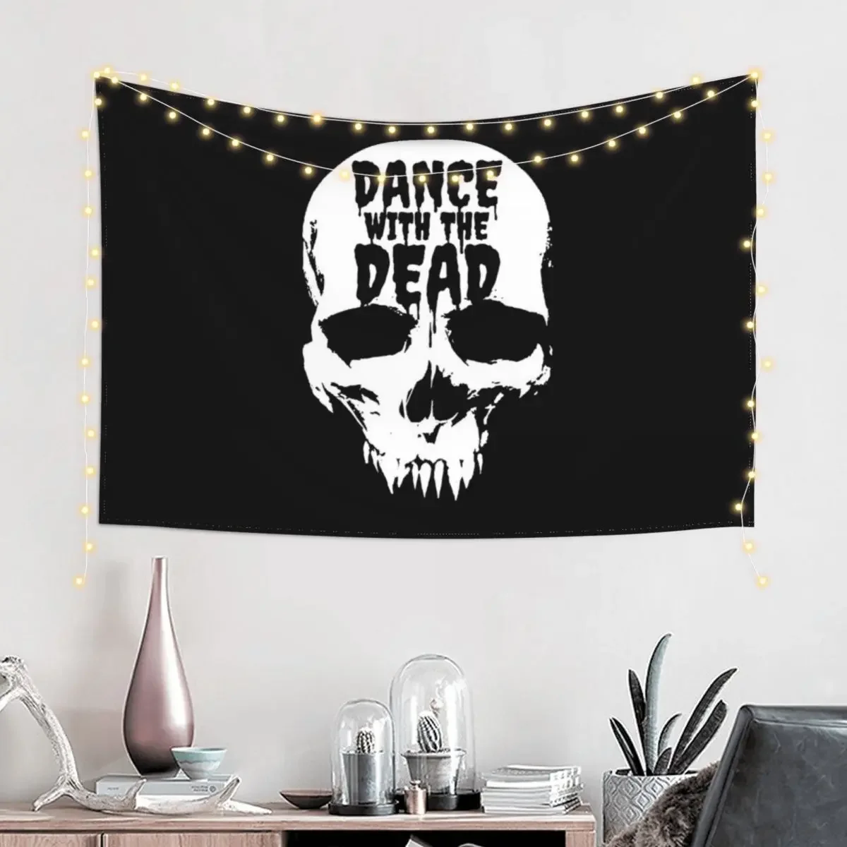 Dance With The Dead - Skull Teeth Tapestry Cute Decor Bedroom Decor Things To The Room Tapestry