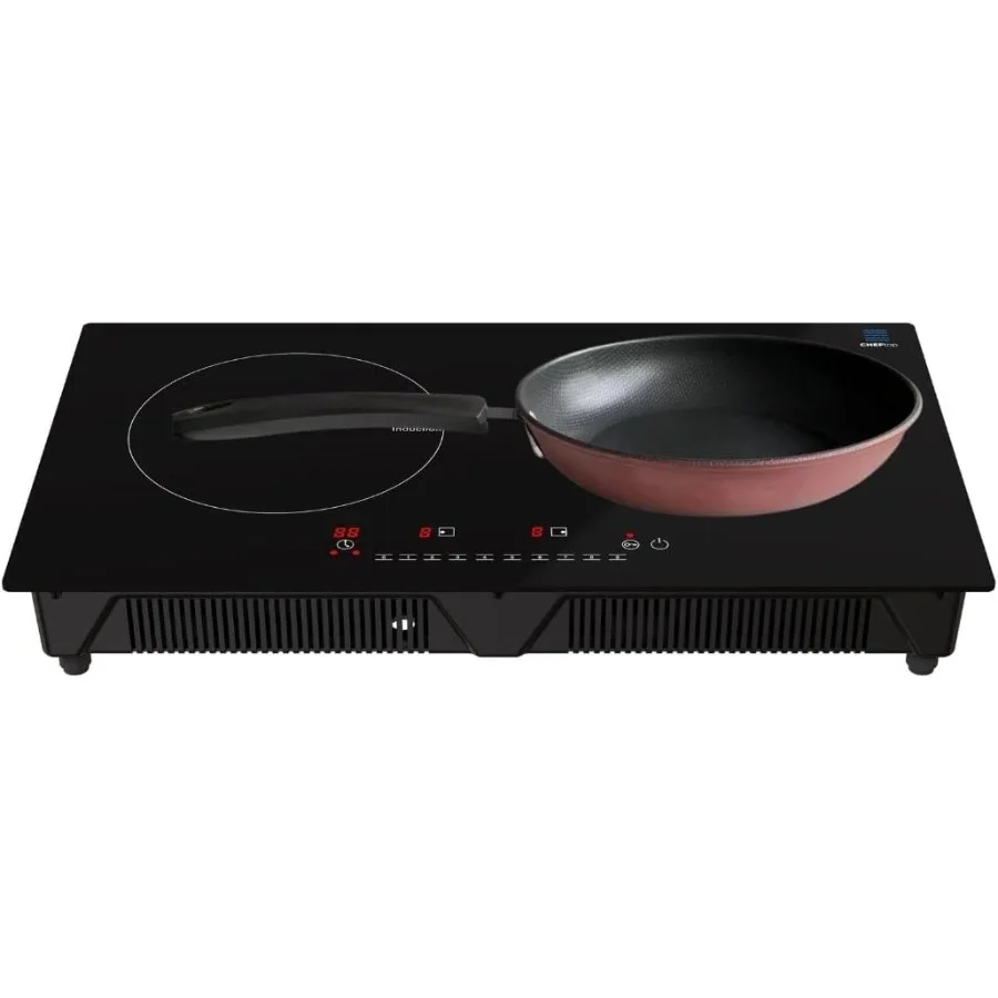 Cheftop Induction Cooktop Portable Induction Burners 120V Digital Ceramic Top with Safety Lock1800 Watt Touch Sensor Control Mu