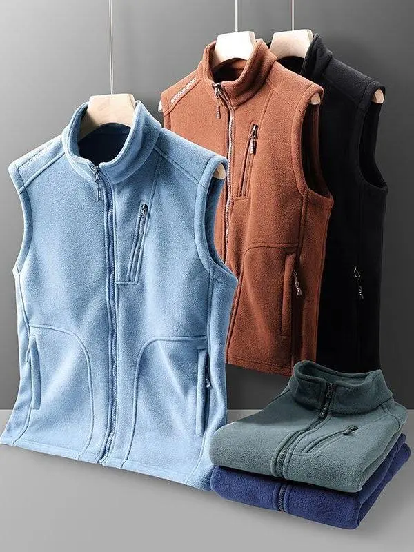 

Мужской флисовый жилет утепленный, осенне-зимний, без рукавов, больших размеров, флисовый жилет-безрукавка