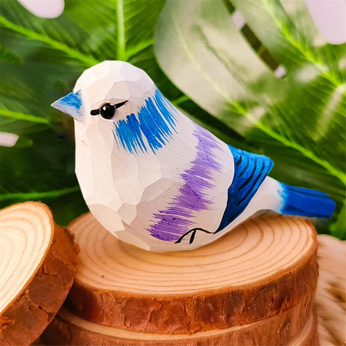 Wooden Bird Ornaments Nordic Style Wood Hand Carving Bird Art Decoration Miniature Animal CAU30ts Children's Gifts,B