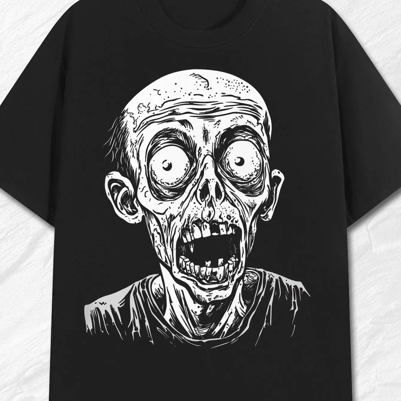 

Летняя мужская и женская футболка с короткими рукавами и графическим принтом зомби, повседневная свободная уличная уличная модная модная одежда