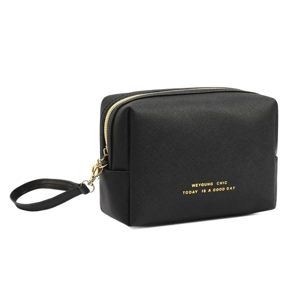 حقيبة مكياج جديدة من البولي يوريثان بسعة كبيرة حقيبة صغيرة مقاومة للماء محفظة نسائية متعددة الوظائف