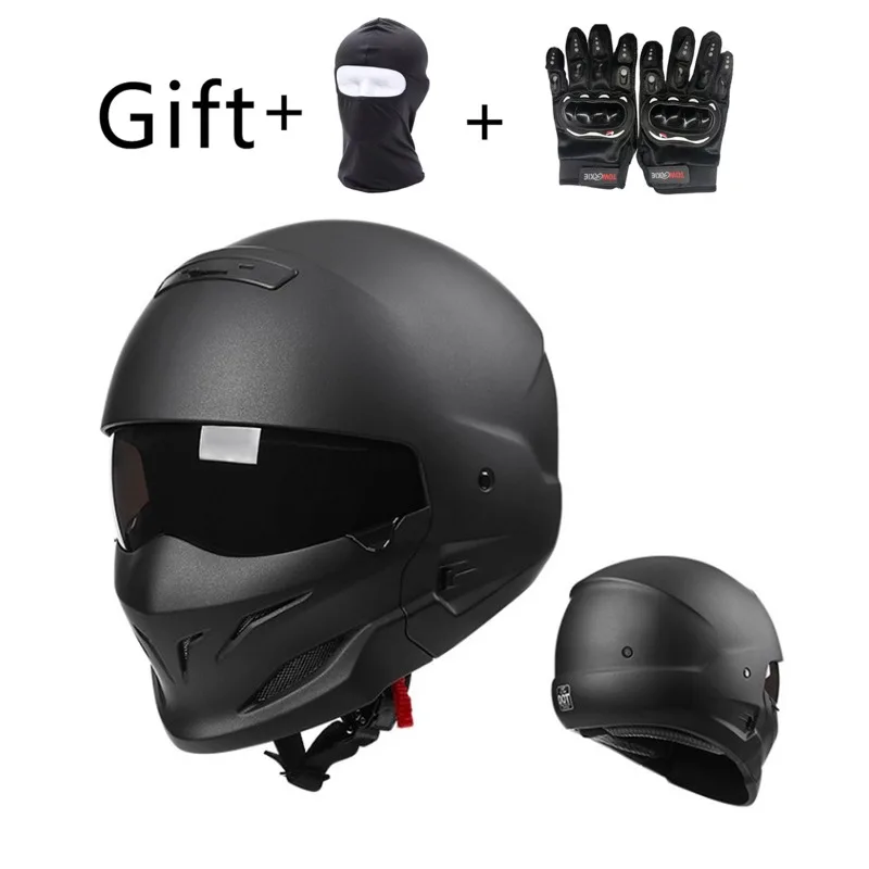 Motorcycle Scorpion Helmet Male and Ladies Summer Sunscreen Riding Motorcycle Cruising Full Helmet Retro Three Quarters Helmet