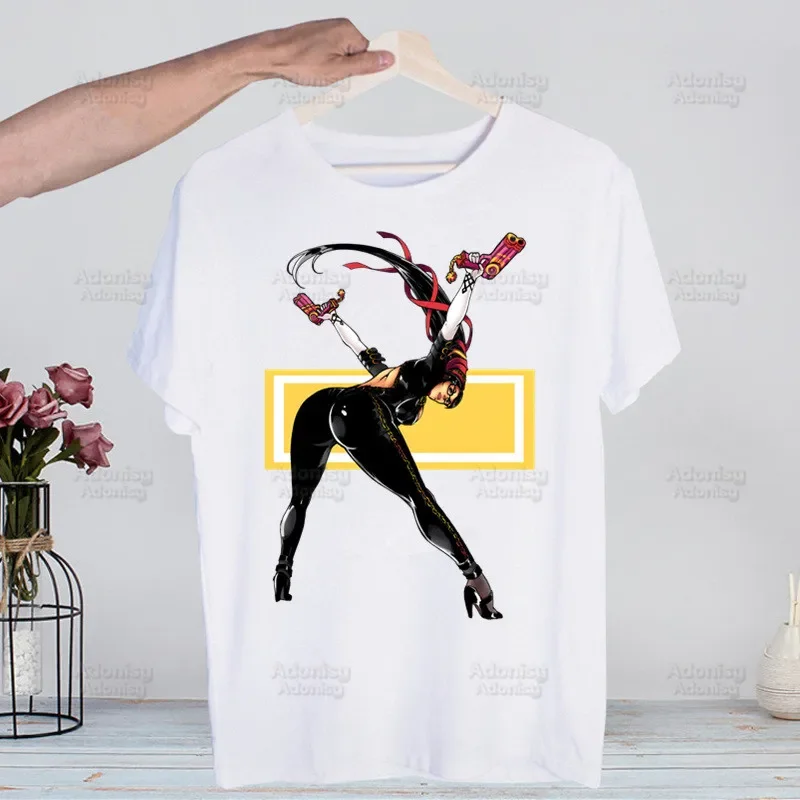 Game Bayonetta Harajuku T-shirts Summer Men/Women Hip Hop Funny Print Tshirt Streetwear t shirt Short Sleeve Tee Top