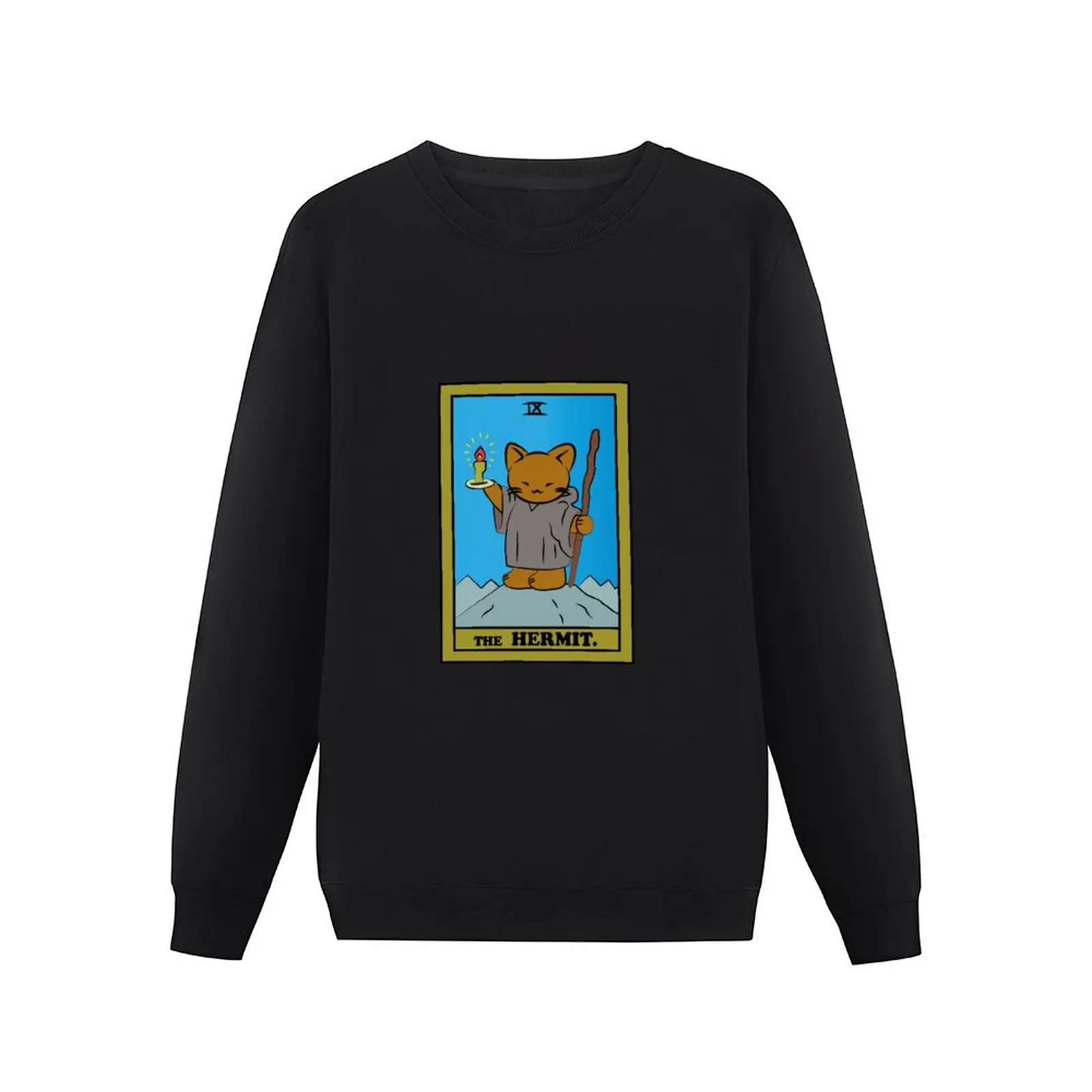 TAROT CARDS THE HERMIT. CAT Pullover Hoodie male clothes men clothing winter man sweatshirt