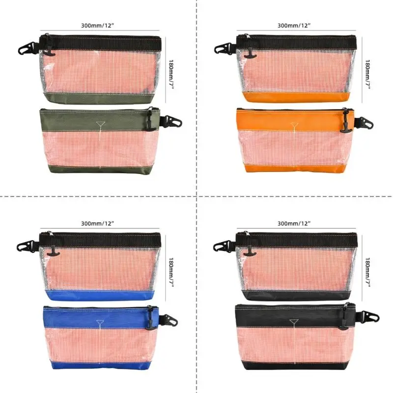652F Static Proof Transparent Tool Bag Waterproof Oxford Smooth Zipper Portable Use