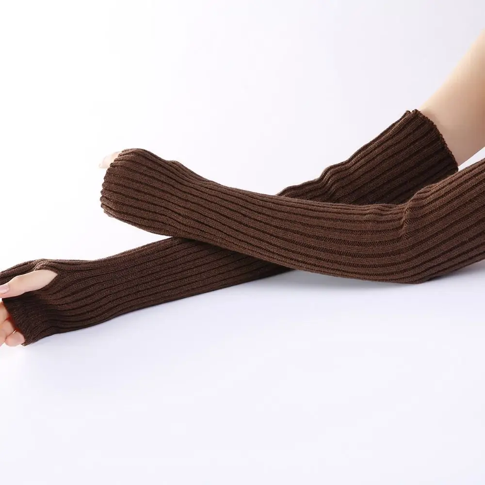 

Fashion Fingerless Long Wrist Gloves False Sleeves Arm Warmers Knitted Gloves 52cm Goth Punk Elbow Mittens Girl Boys