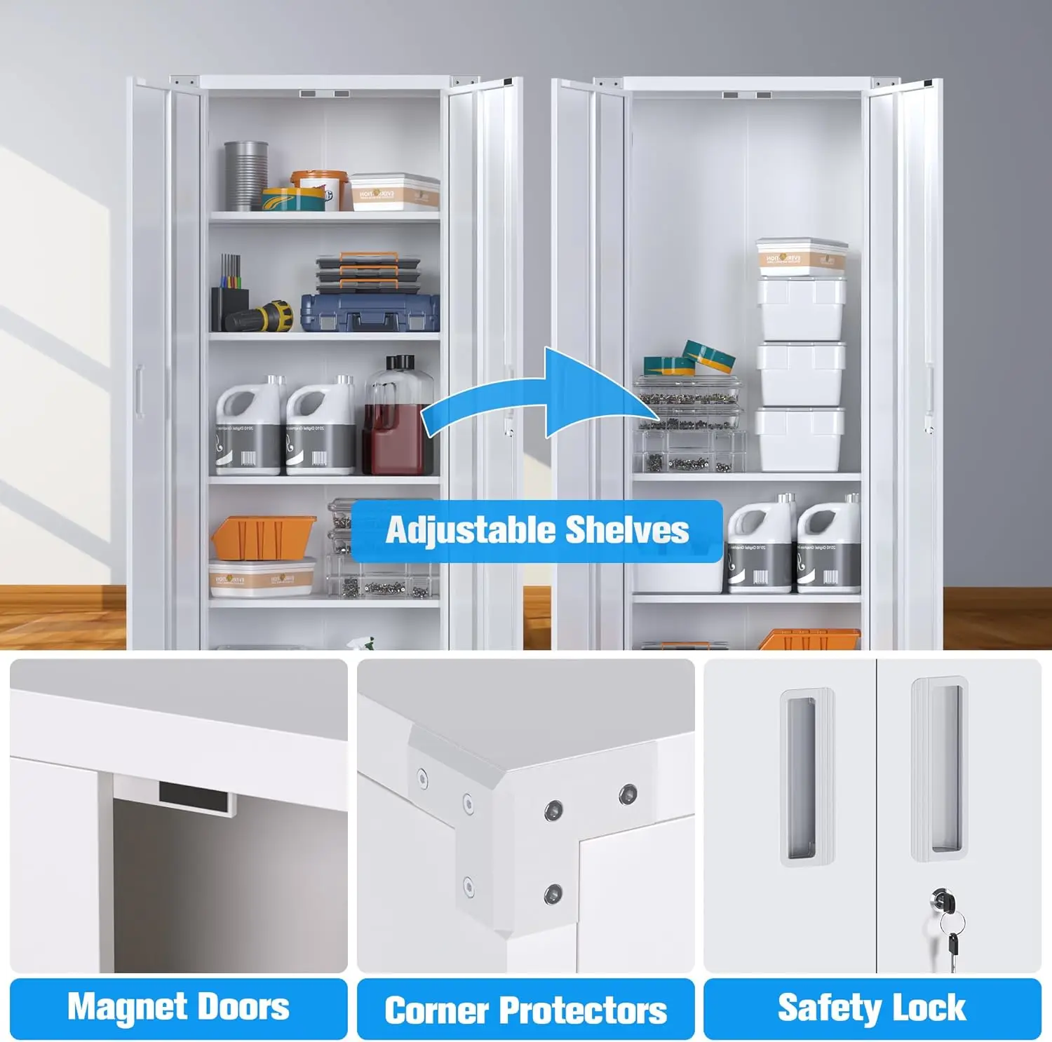 Armoire de rangement en métal avec roulettes, armoire de rangement de bureau avec serrure