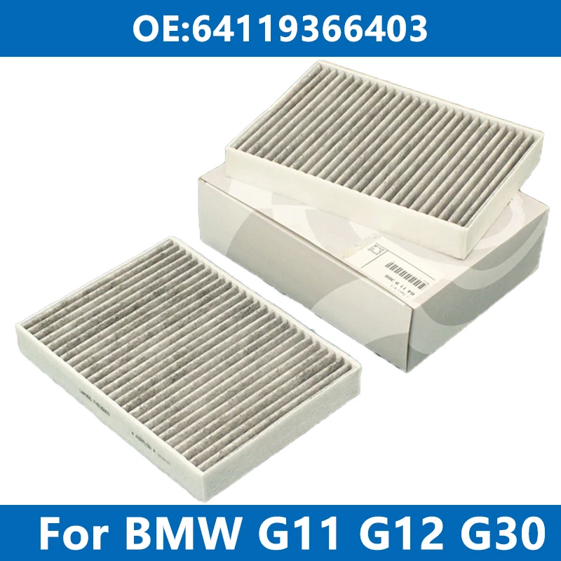 

2Pcs Car Cabin Filter Air Conditioner 64119366403 For BMW G30 G31 G05 G06 G11 G12 518 520d 525i 530 620 725d 730 X5 X6 Activated