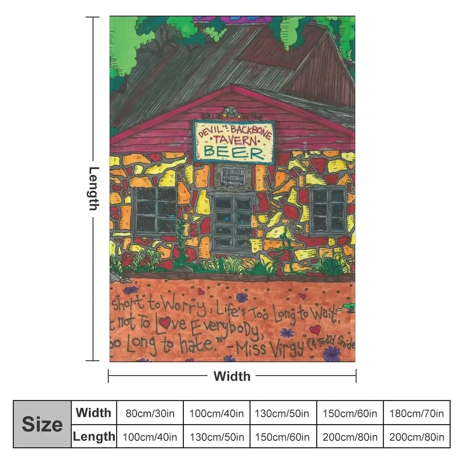 Devil's Backbone Tavern Tribute Throw Blanket Soft Beds Thermals For Travel Sofas Flannels Moving Flannel Fabric Blankets