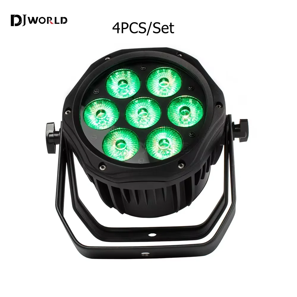 

4PCS Waterproof LED Par Light 7x18W RGBW+UV 6in1 Outdoor IP65 Aluminum DMX Stage Effect Lighting for DJ Party Concert Wedding