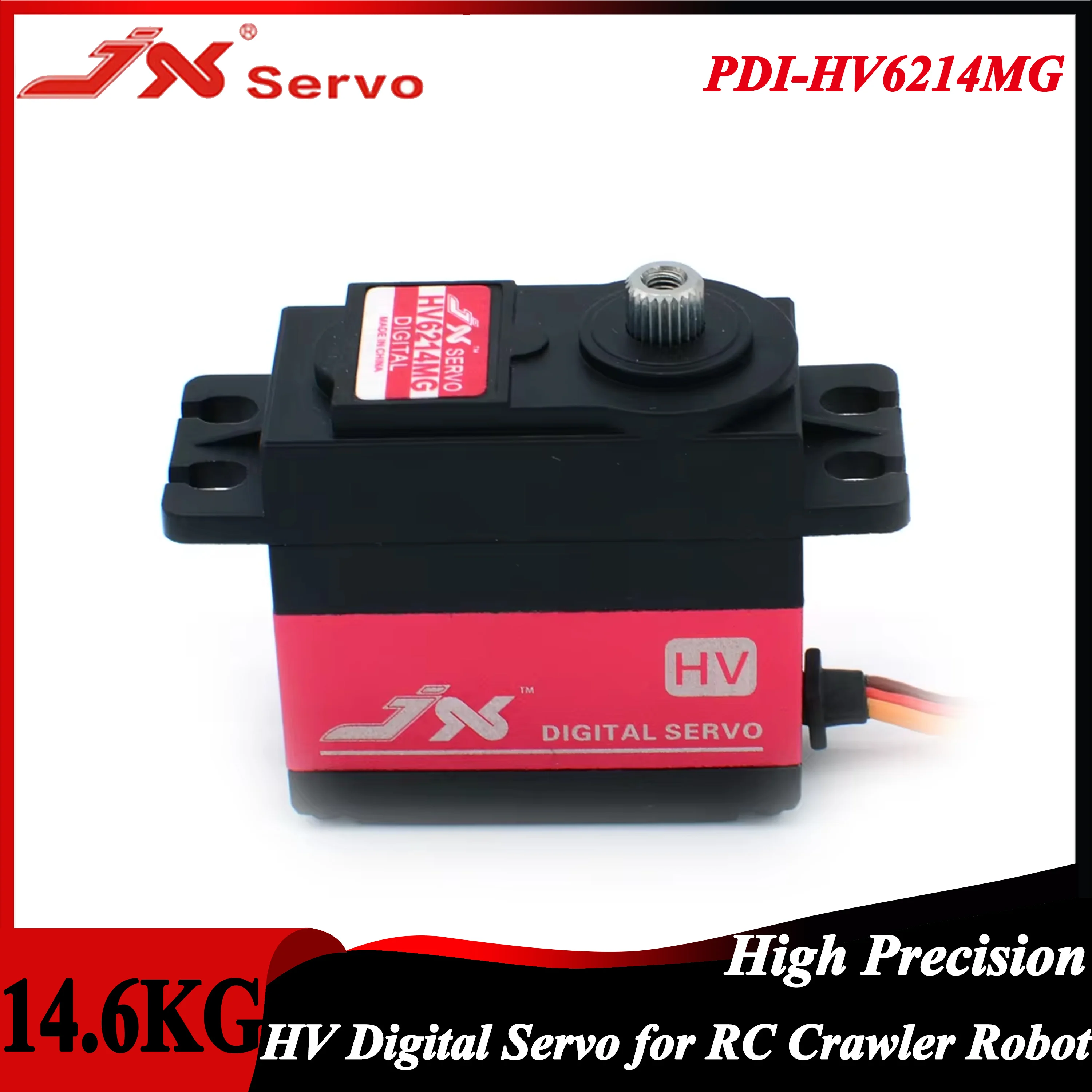 JX PDI-HV6214MG 14.6KG HV High Precision Metal Gear Brushless Motor Digital Servo for RC Car Airplane Robot Arm Toy Accessories