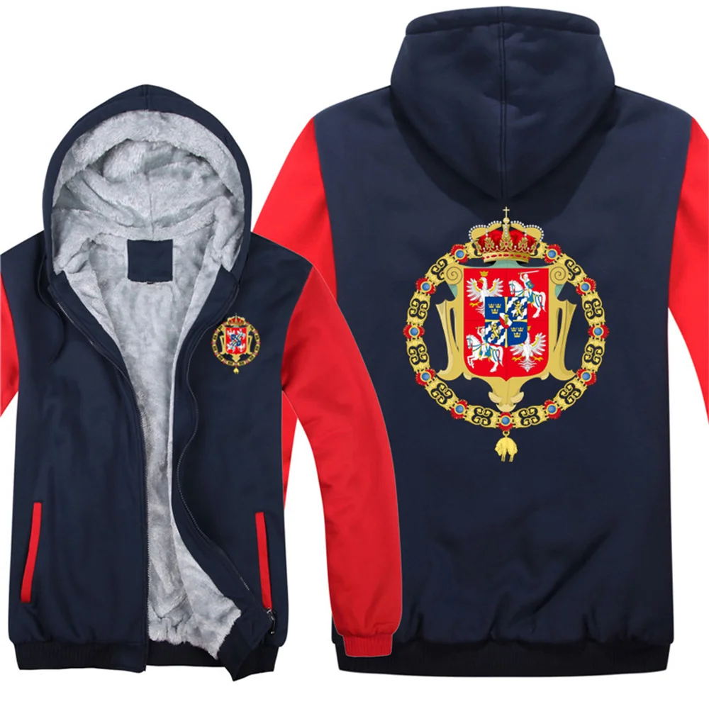 

Polish Lithuanian Commonwealth Hoodies Men Cool Coat Thicken Sweatshirt Mans Jacket Hoody