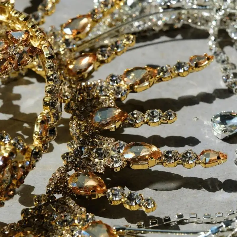 

Мерцающие стразы, кисточки, корона, аксессуар для волос для женщин, официальное мероприятие