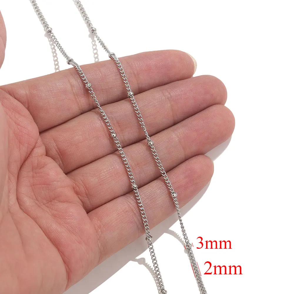 2 Meter Lippen Perlen Kette Edelstahl Kabel Ketten für Schmuckherstellung DIY Halskette Armband Zubehör Goldkette Erkenntnisse