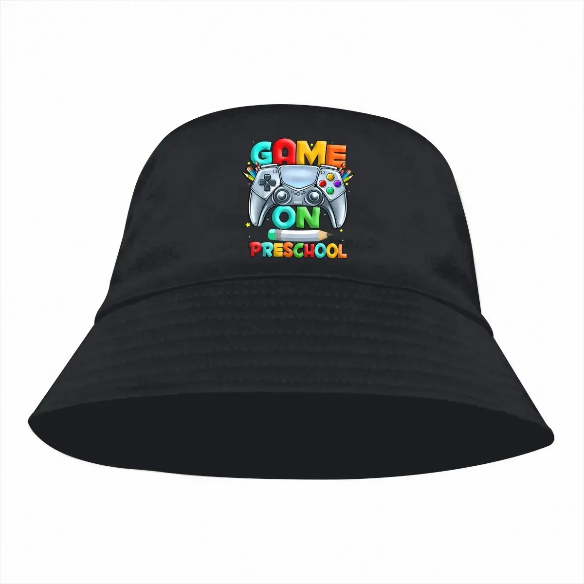 Old School Video Game Bucket Hat Game On Preschool Men's Women's Fisherman Cap Hip Hop Beach Sun Fishing Hats