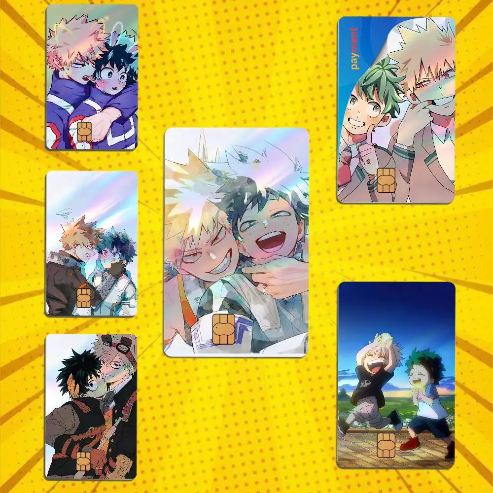Wonder Duo BKDK MHA BakuDeku Laser-like texture Card Stickers Credit Visa Debit Bank Charge Card Bus Metro Waterproof Sticker