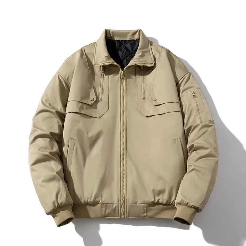 

Свободная куртка-бомбер в американском стиле из утолщенного хлопка, летне-осенняя, винтажная, ретро, для мужчин