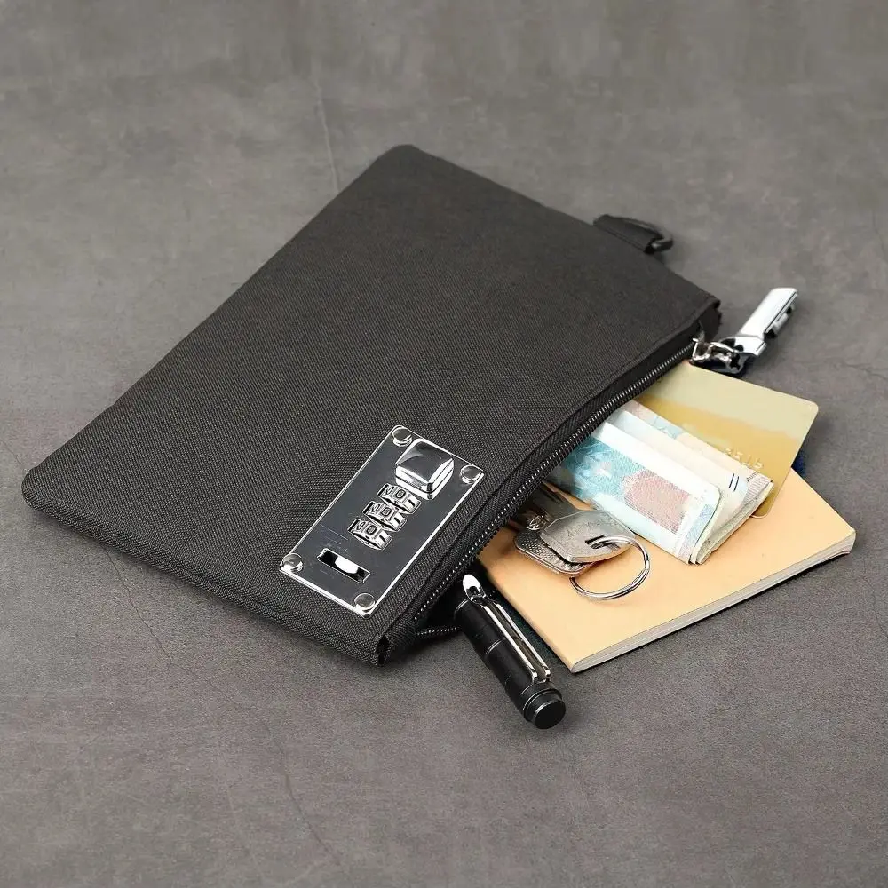 Münzbörse, abschließbare Geldtasche, Oxford-Gewebe, Anti-Diebstahl-Geldbörse mit Schloss, kompakte Größe, Handyhülle, Herren-Clutch, Kreditkartenetui – Detail 2