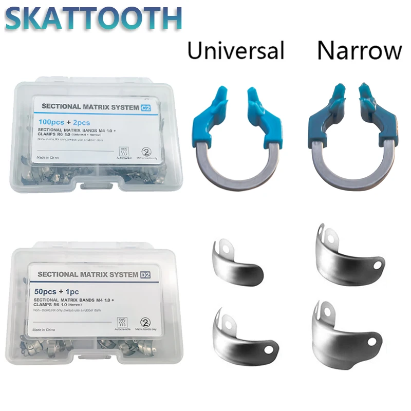 

Dental Matrix Bands Sectional Contoured Matrix System Metal Matrices NITI Clamp Ring Nickel Titanium Clamping Ring Dentist Tools