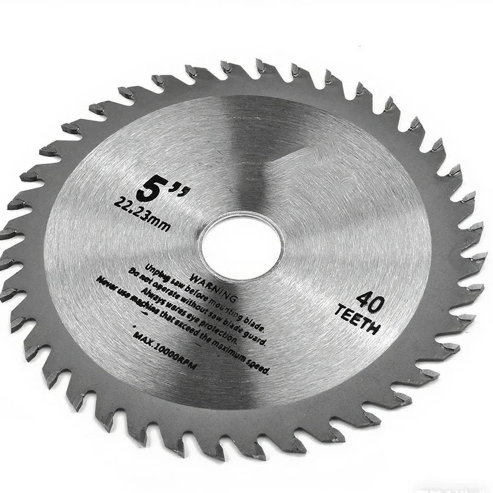5inch 125mm Cutting Disc Mini Circular Saw Blade For Wood Plastic Metal Rotating Carbide Cutting Tools 40 Teeth 12000 Max RPM