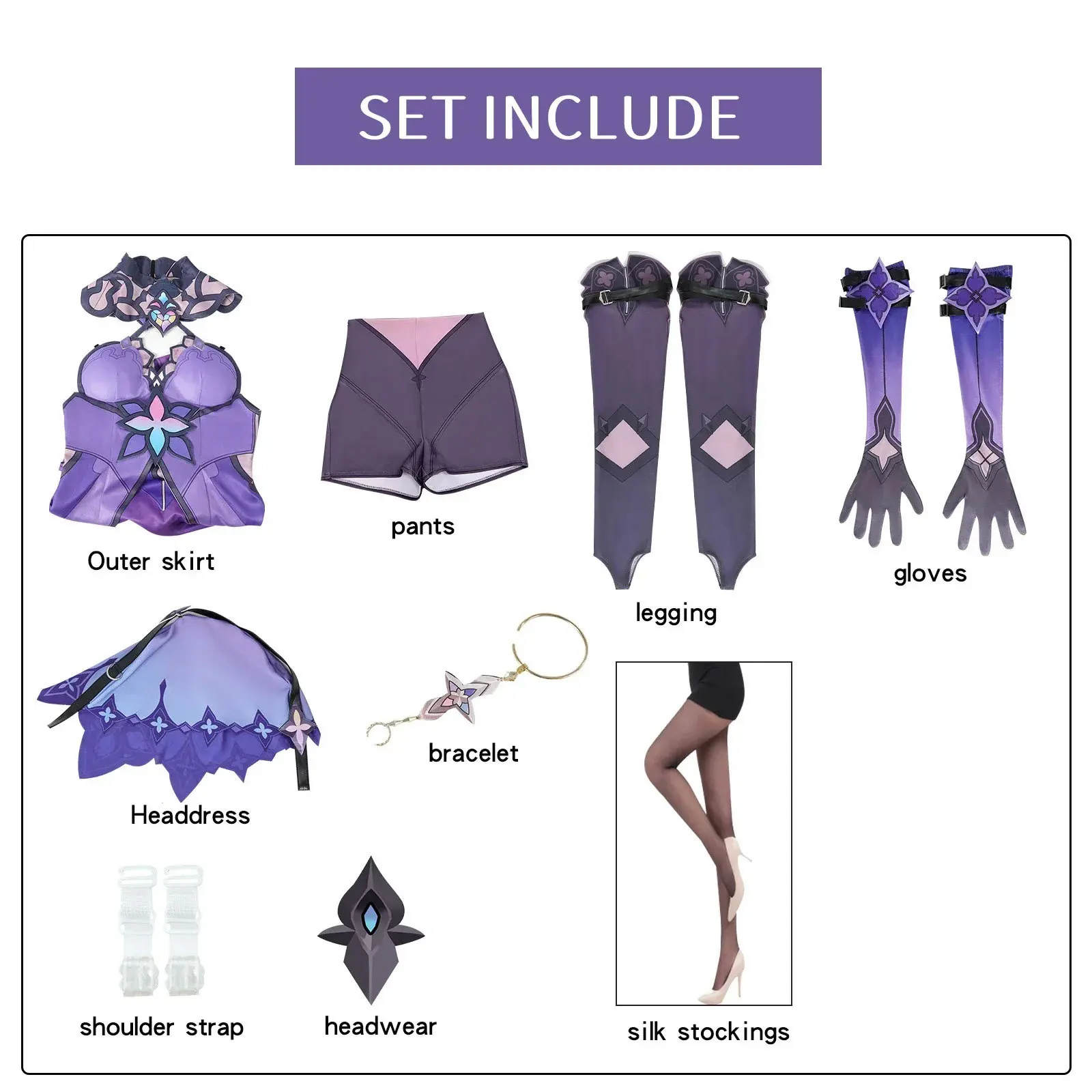 أزياء Bhāo Huы ng Qiongen Tiе D Lao H Э Э التأثيرية أزياء الهالوين التأثيرية باللون الأرجواني مجموعة أزياء أداء المسرح