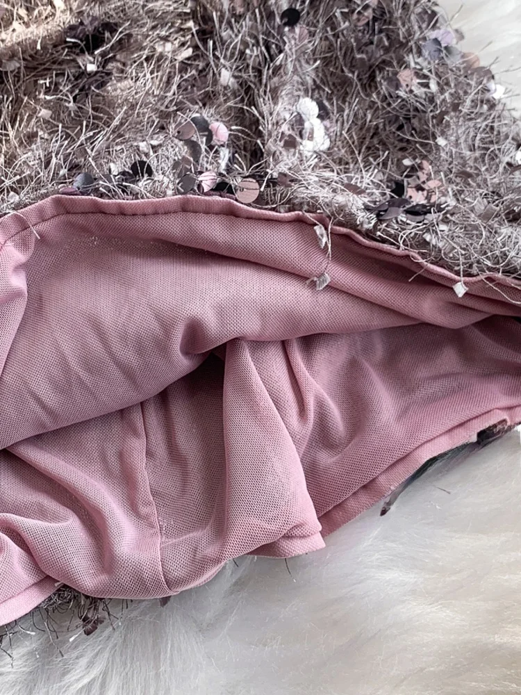 Ele Pailletten Kwastje Band Dr Dames Slim Fit Ort Rok Zwaar Borduren Koreaanse Sle Hoge Taille Zomer Nieuwe Collectie