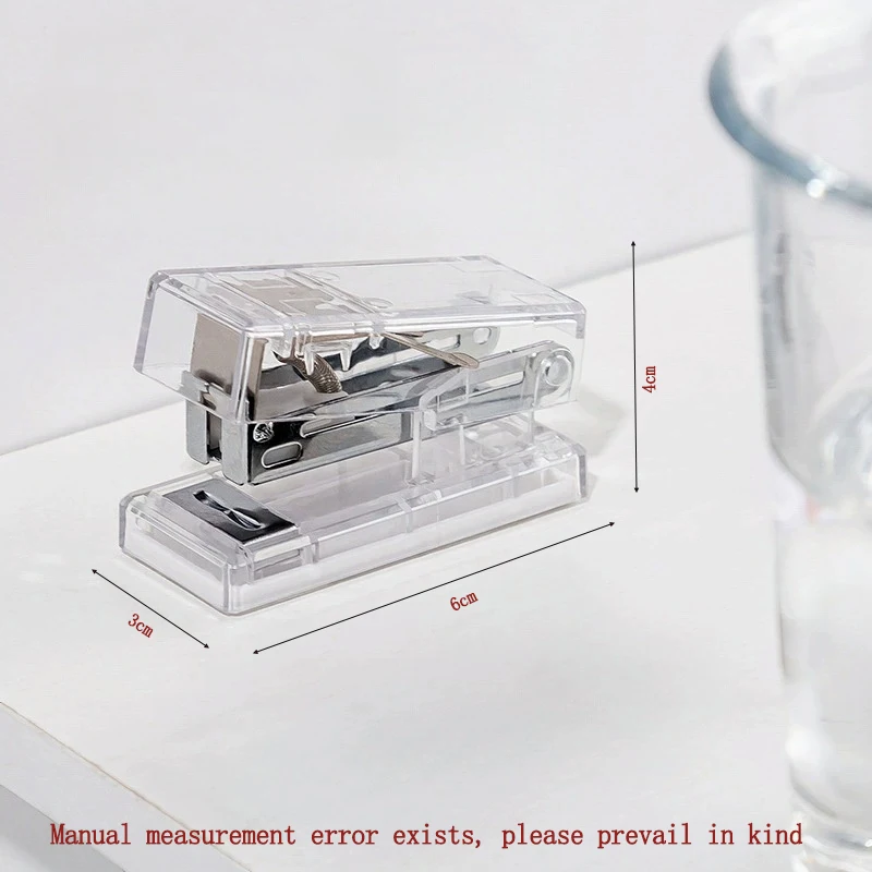 Stapler Mini Meja (tanpa Staples), Stapler Kecil untuk Bepergian Guru Desktop Kelas