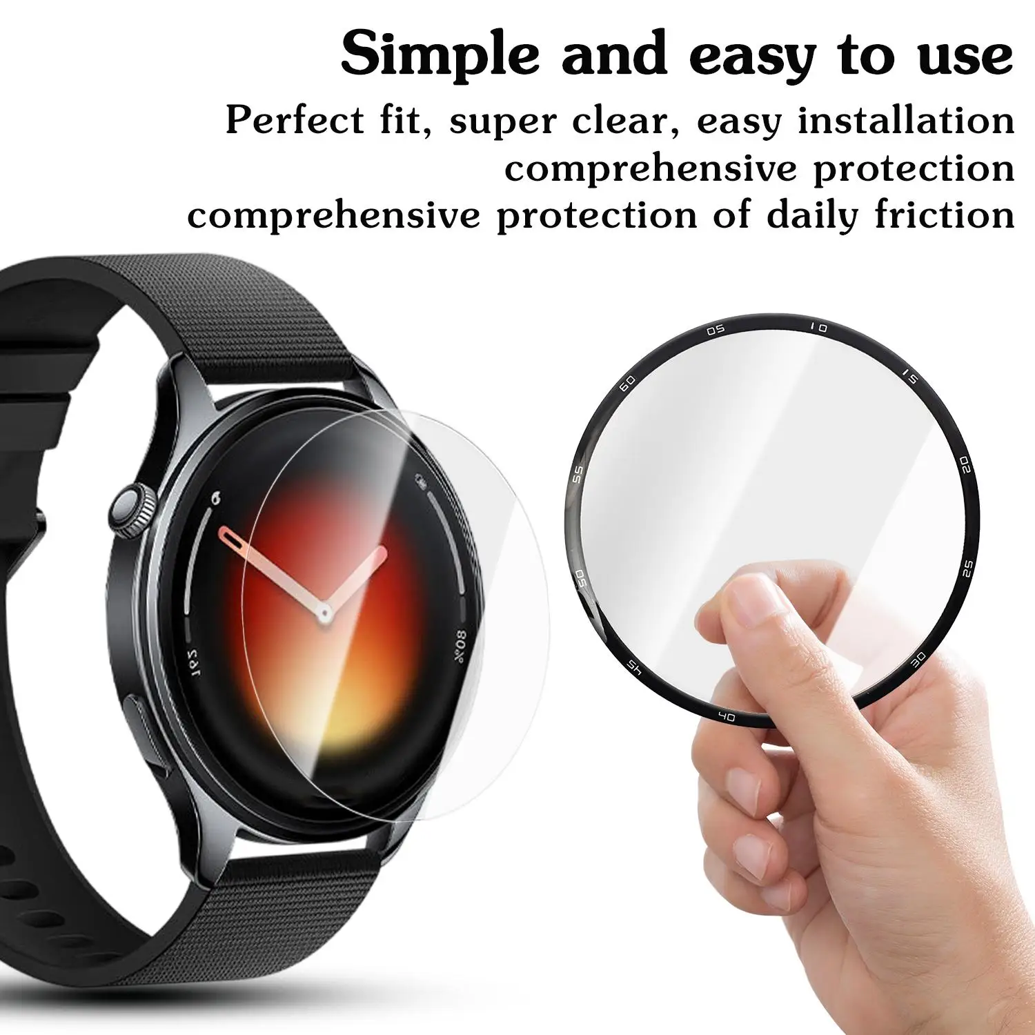 3D Curved Screen Protectors for Xiaomi Mi Watch S5 Smartwatch Anti-scratch Case Friendly Shatterproof Films for Mi Watch S5