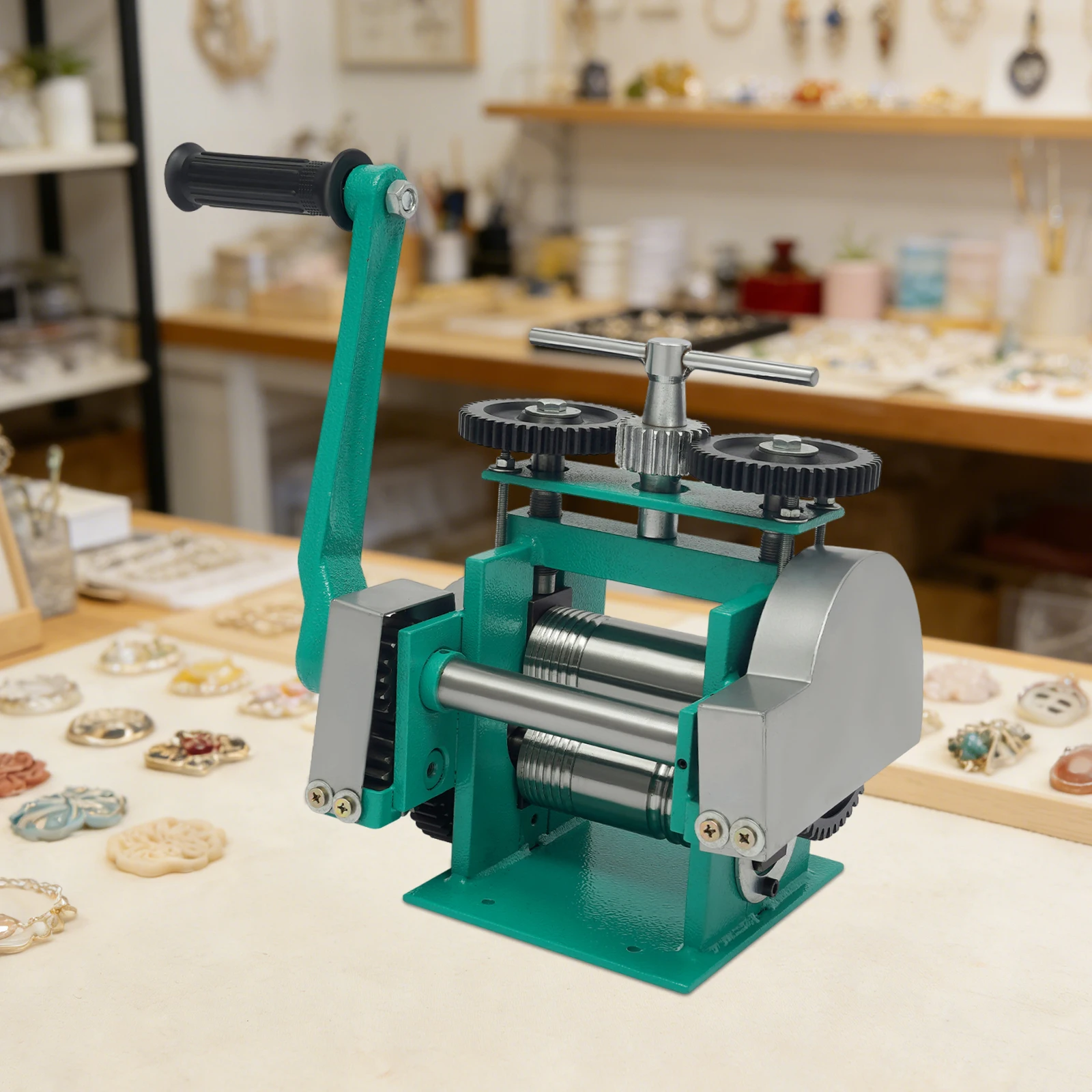 3-in-1 Rolling Mill Machine Manual Jewelry Rolling Mill Machine for Gold Silver Copper Metal Sheet Adjustable Press Thickness