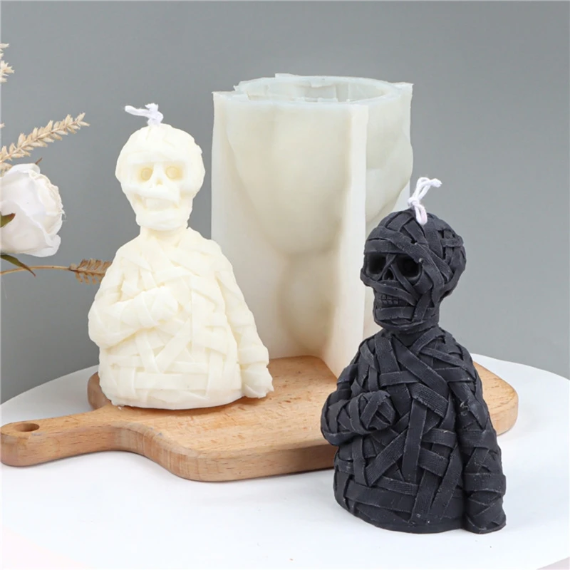 3D Bandage Skull for Head Silicone Mold Plaster Handmade Mould Drop shipping