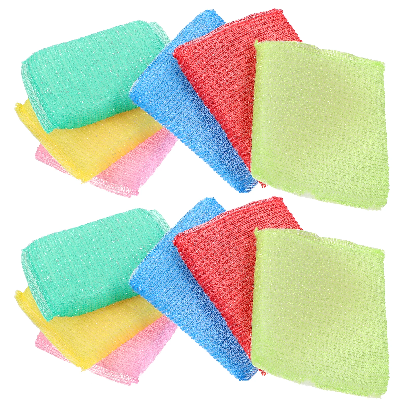 

12pcs Cleaning Sponge 4 Colors Set Kitchen Supplies Dish Scrubbers Non Scratch Nylon Sponges For Dishes Tableware Powerful