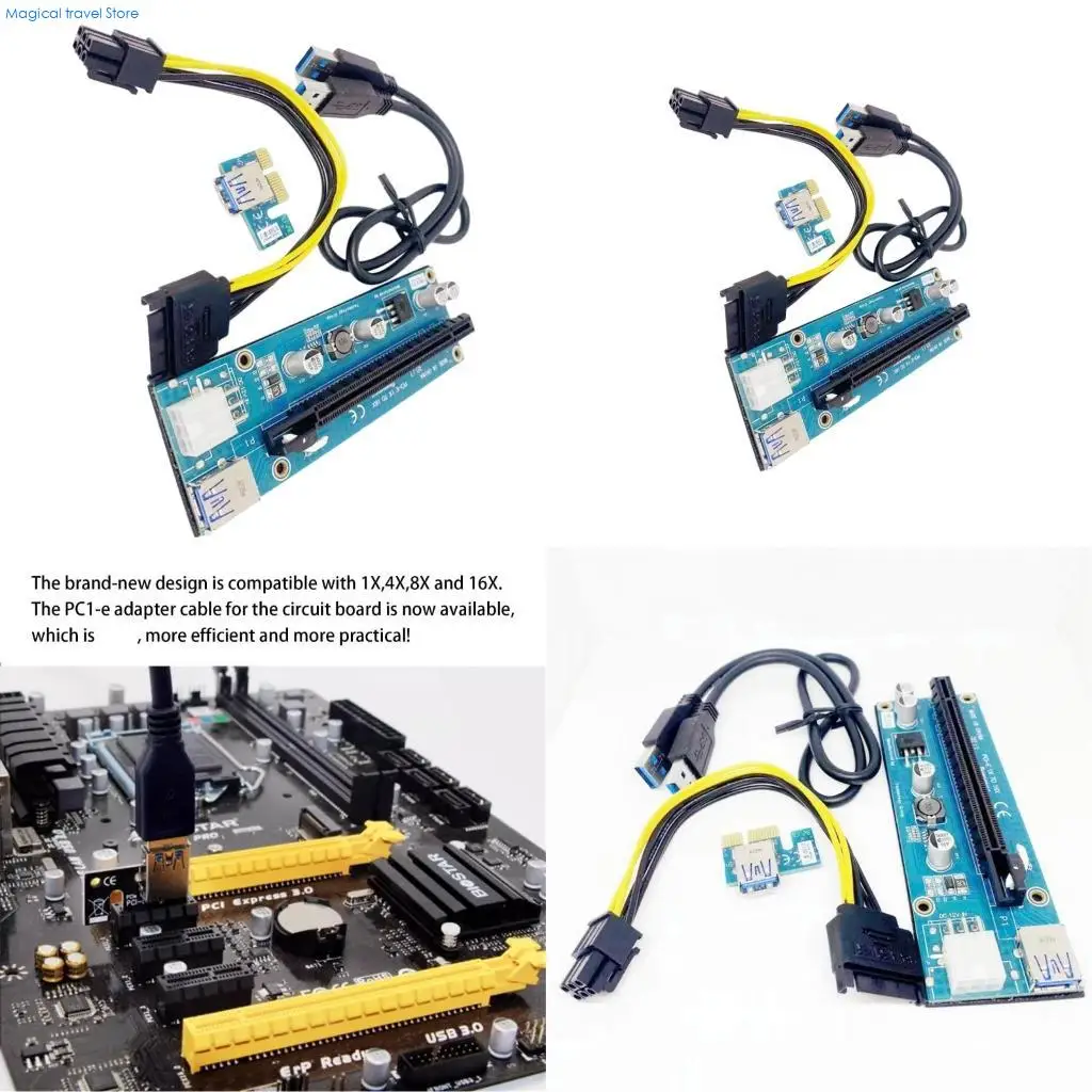 N2UB PCIE Card Adapter PCIE 1x to 16x USB3.0 Cable Power Supply Extension for Miners Machine Mining Installation