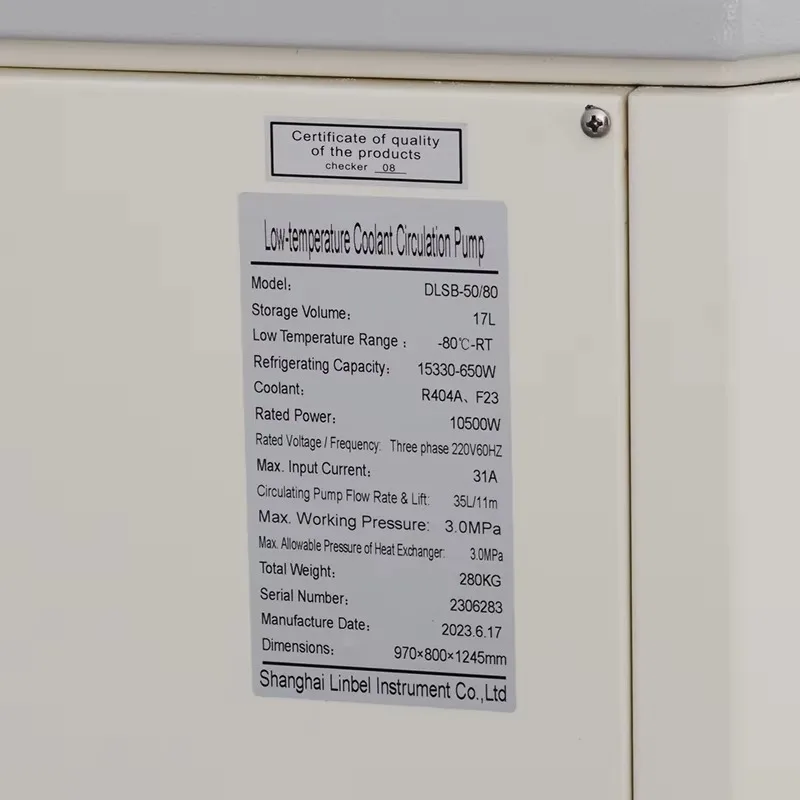 Laboratoire -80 ℃   Recirculation Refroidisseur Ultracool Circulation Refroidisseur Réfrigéré Ultra-bas Refroidisseur Glycol