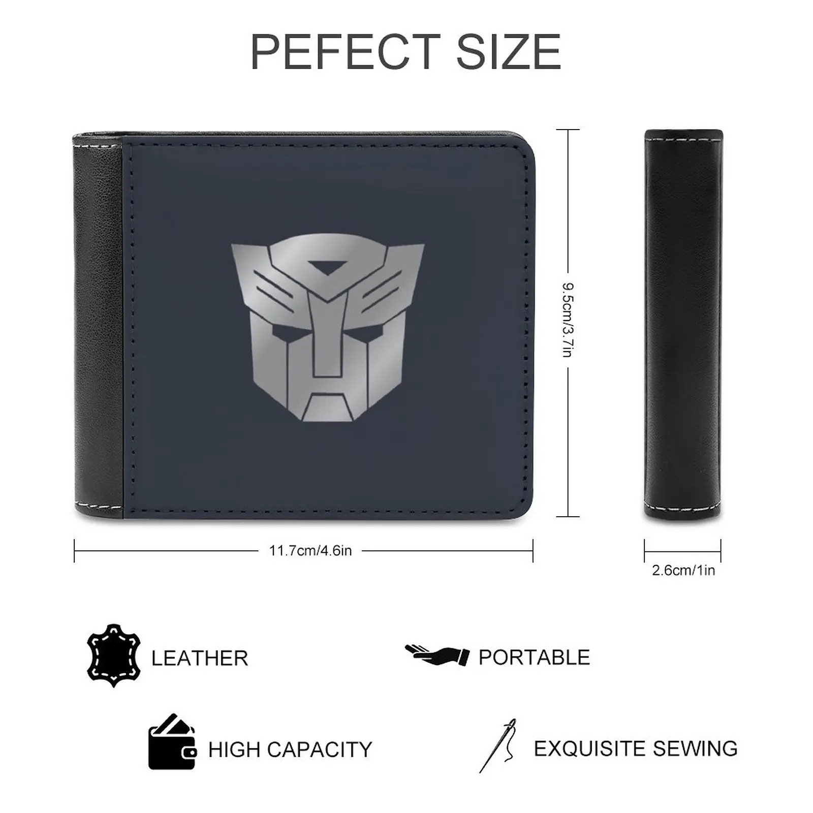 Autobots Silver Design New Men's Wallet Short Fashion Pu Leather Wallet Multi Card Wallet Autobots Decepticons Decepticon