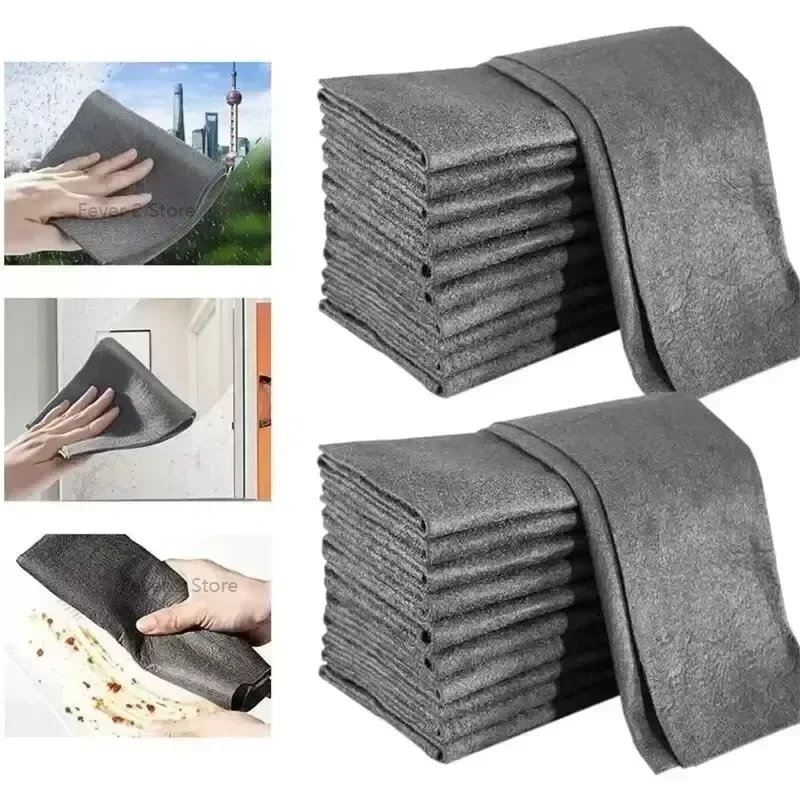 3/5/10pcs Thicker Magic Cleaning Cloth No Watermark Rag Microfiber Window Glass Wiping Kitchen Towel Wash Reusable Magic Duster