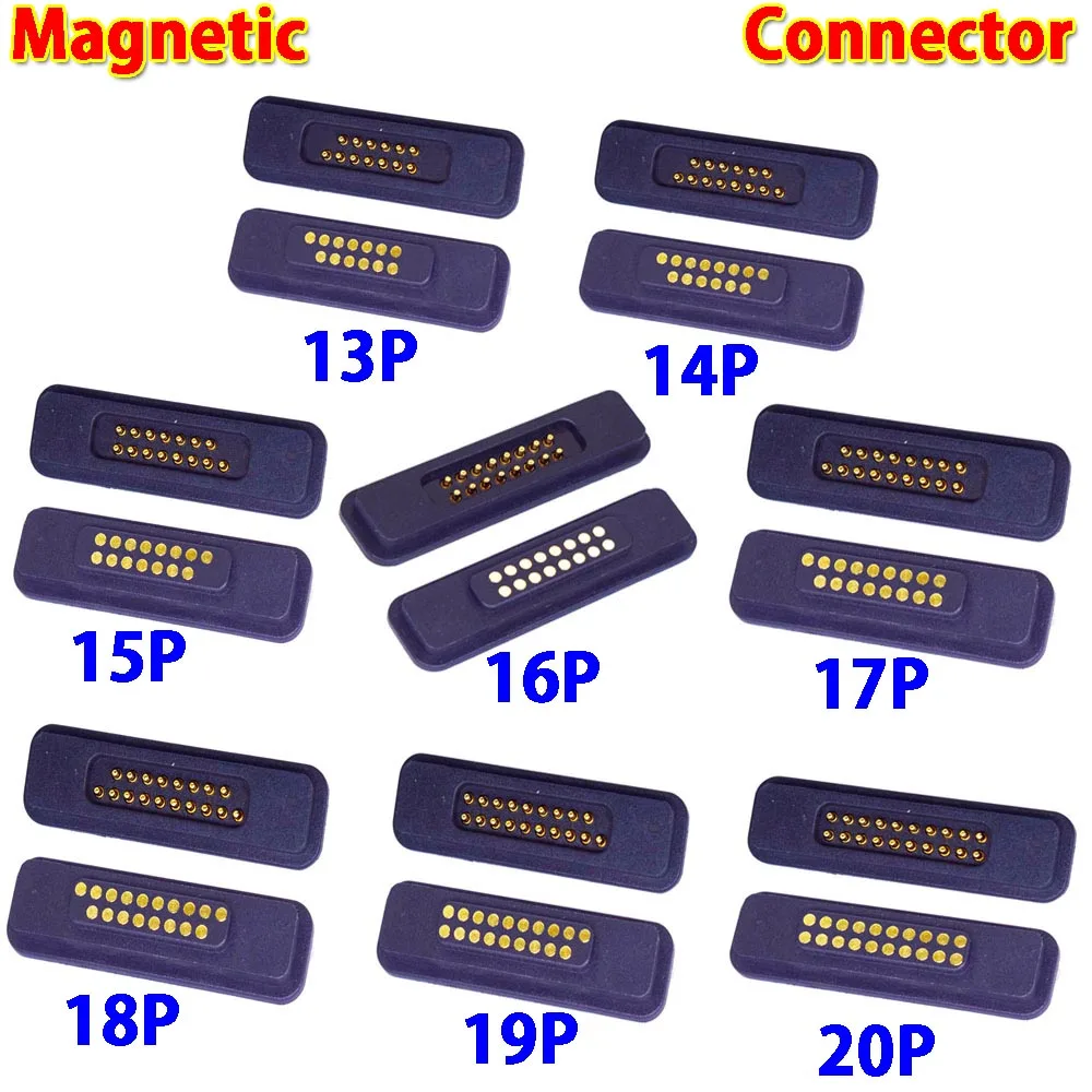 

1sets 2A 5V Waterproof Magnetic Pogo Pin Connector 13P 14P 15P 16P 17P 18P 19P 20P Male Female Spring Loaded DC Power Socket