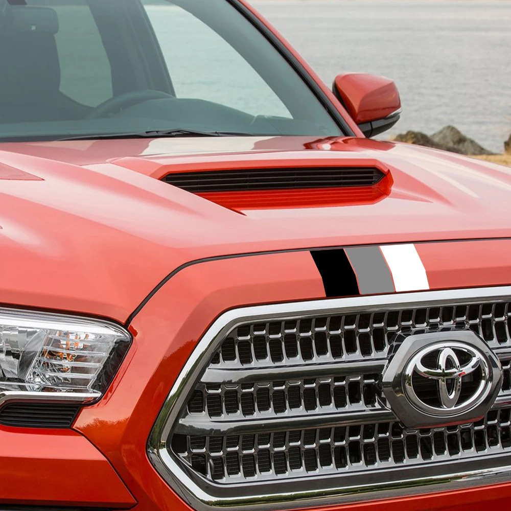 Classic Retro Tri-Color Stripe Decal Sticker for Toyota Tacoma 4Runner Rav4 Grille Fender Hood Side Skirt Bumper Sticker