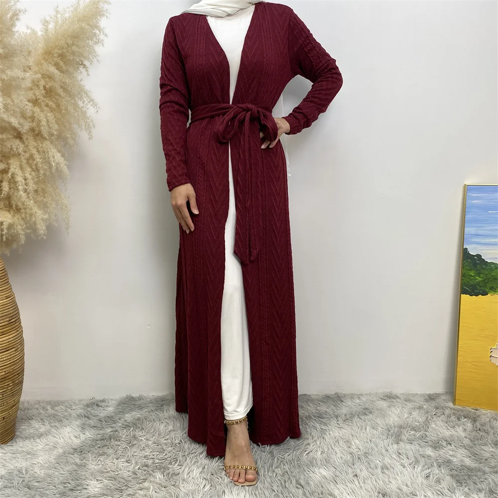 Modest Abaya Ramadan Autumn Winter Sweater Coat Muslim For Women Kimono Kaftan Turkey Islamic Clothing Caftan Marocain Robe