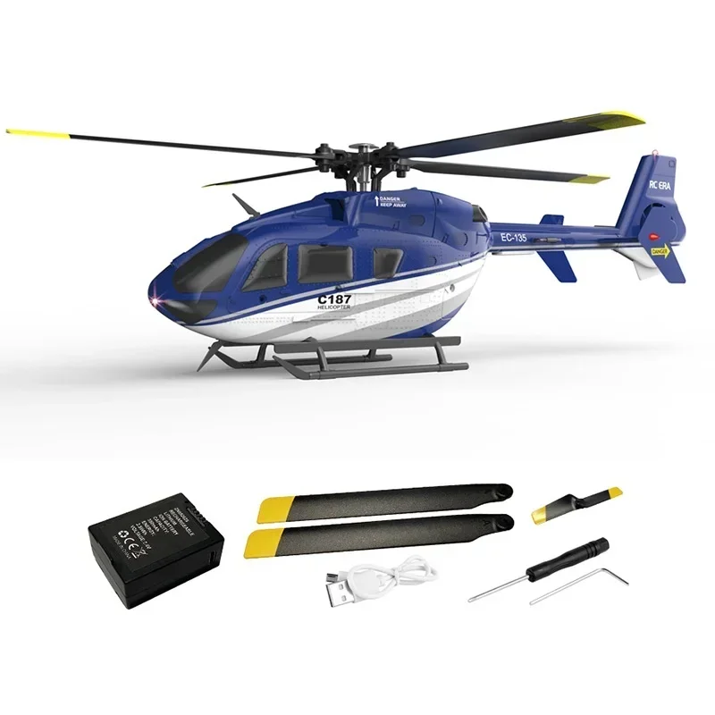 Remote-Controlled Aircraft New Ec135 2.4g Model Remote-Controlled Helicopter Rc C187 Single-Paddle Aileronless Aircraft Model