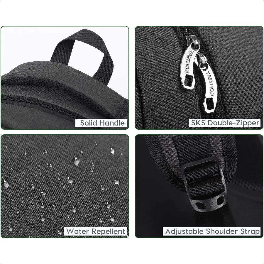 حقيبة ظهر للرجال والنساء حقيبة ظهر مدرسية للمراهقين مقاس 15.6 بوصة حقيبة كتب للكمبيوتر المحمول مع منفذ شحن USB لـ Busin Work College T #5