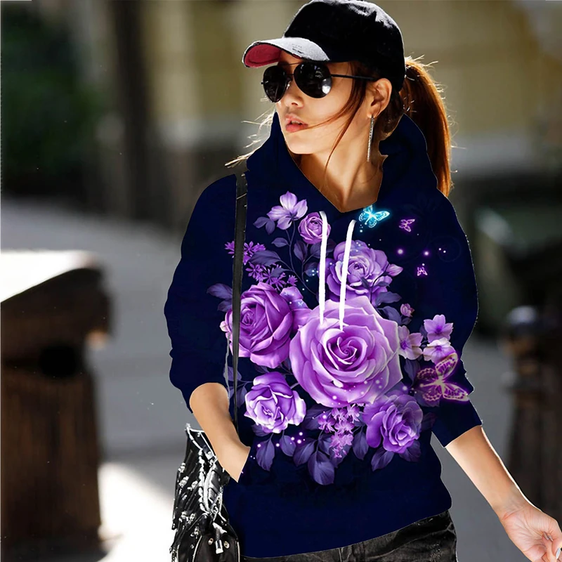 Fashion Autumn Oil Painting Flower 3D Print Women Hoodies Men Tops Casual  Sweatshirts Oversized Hoodie Pullovers  Clothing