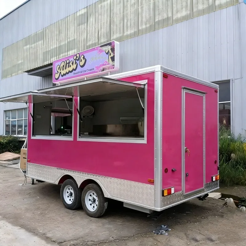 Catering Trailer Food Truck Mobile Food Trailer with Dessert Bar Beverage Counter for Food Service