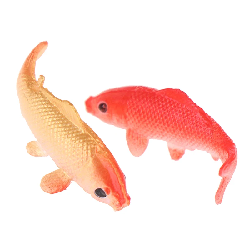 5pcs Kawaii Simulation Animals Model Model fish Miniature  For Kids Toys DIY Decorative Goldfish Figurines Home Decor