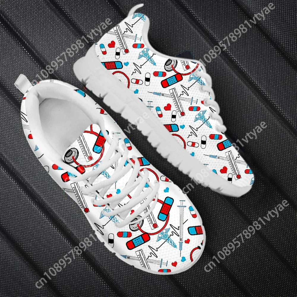 

Custom Made Classic Women's Nurse Shoes Meidcal Equipment Assistant Print Female Casual Sneakers Outdoor Walking Tennis Gifts