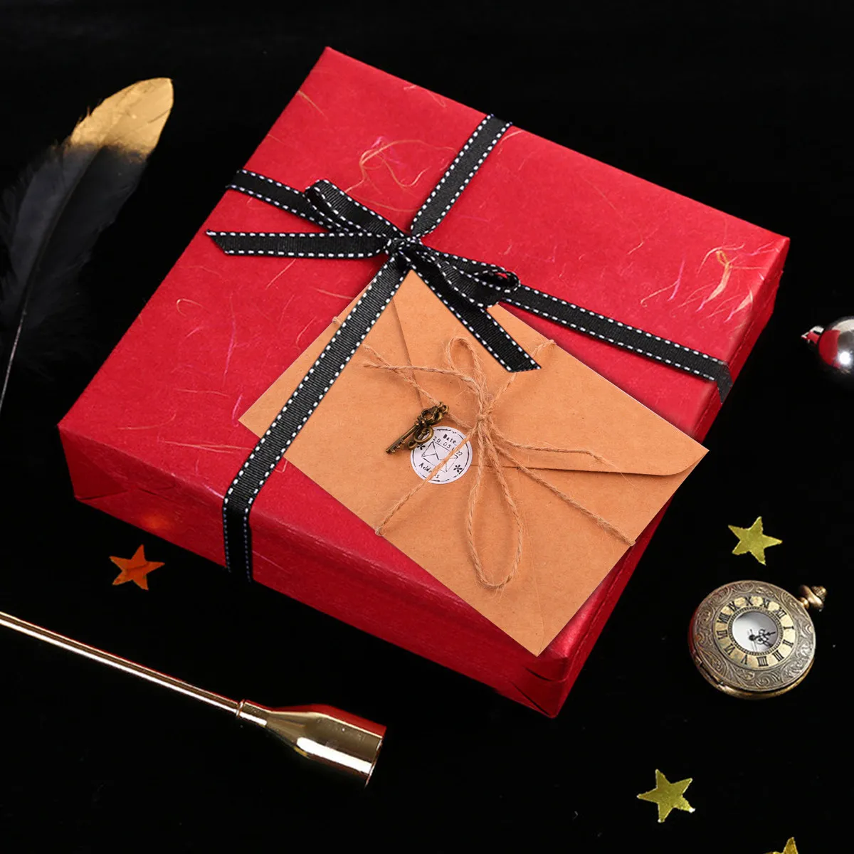 

1Set Retro Literary Style A5 Letter Paper and Envelopes Set Kraft Paper Smooth Writing Stationery for Wedding Anniversary