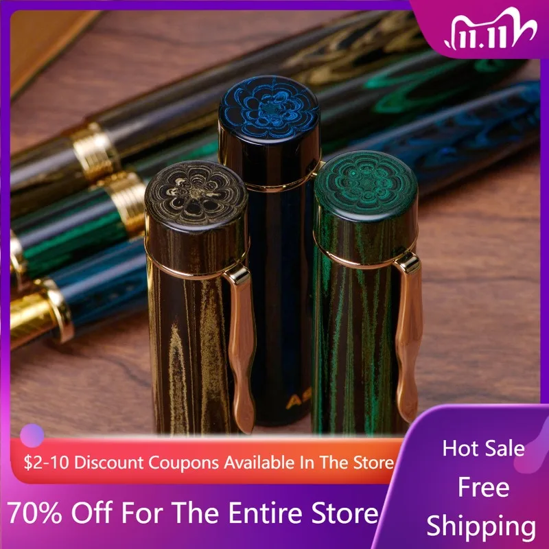 

New Asvine Acrylic Cumberland Hard Rubber Fountain Pen No.8 EF F M B 0.38 0.5 0.7MM Nib Pens Ink Pen Office School Writing Gift